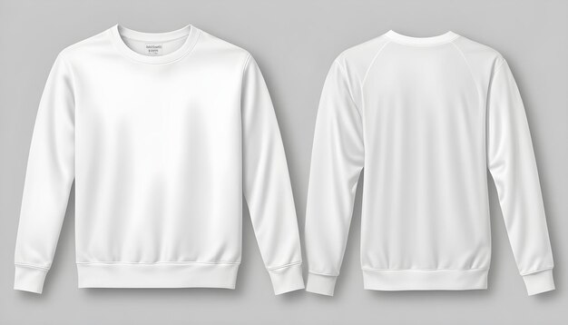 Foto set van witte voorkant en achterkant view tee sweatshirt sweater mockup 8