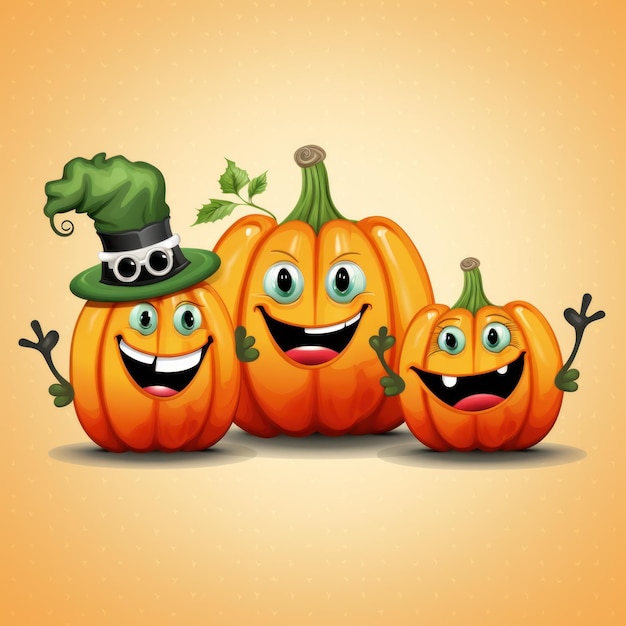 Photo set of varied pumpkins on a white background the main symbol of a happy halloween holiday orange pum