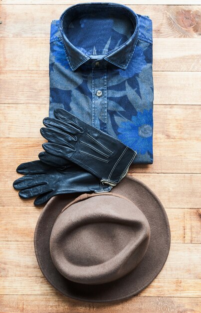 Set of various clothes and accessories for men