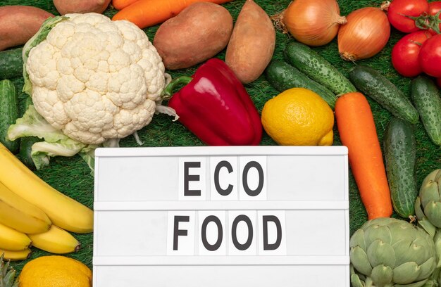 Set of various eco food