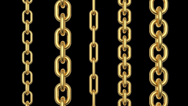 Photo set of various gold chains