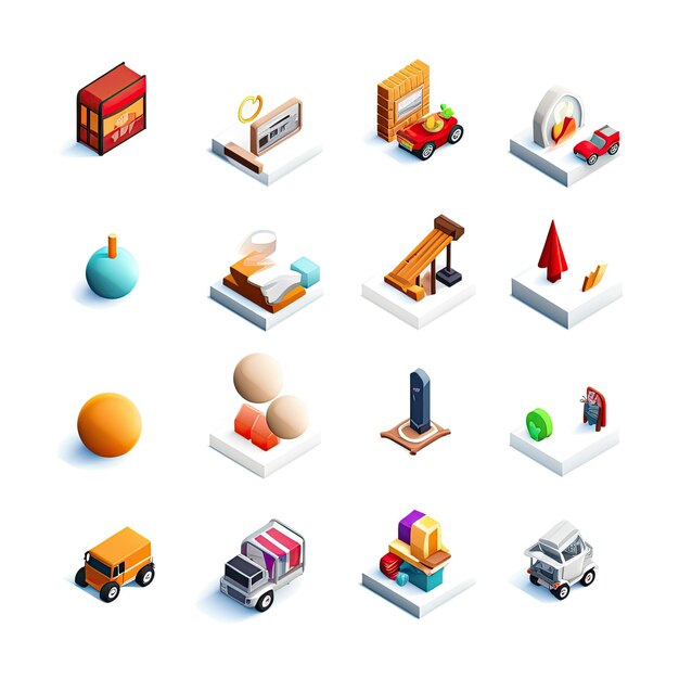 Photo a set of various icons colletion generative ai