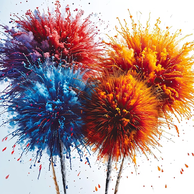 Set Various Vivid Fireworks Explosions Festive Background Images Hd Wallpapers