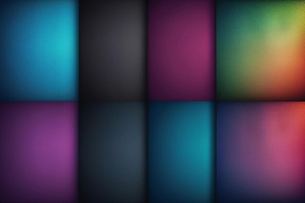 Photo set of vector gradient backgrounds with grainy texture for covers