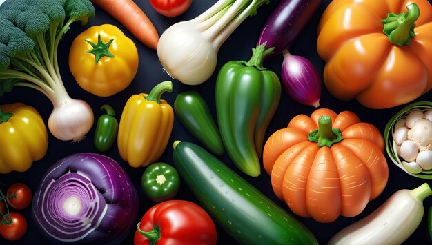 set of vegetables background