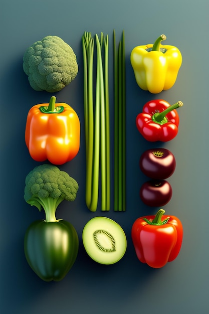 A set of vegetables from the game