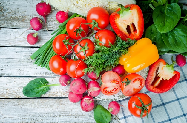 Set of vegetables for salad