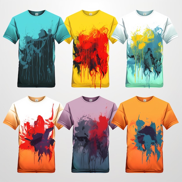 Photo set of vibrant tshirts for every fashion enthusiast