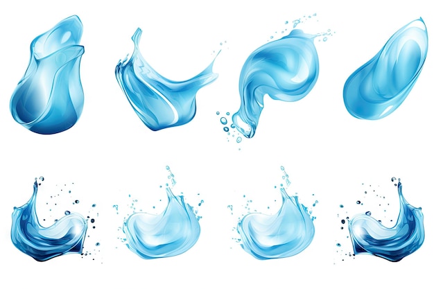 Photo set of water drop isolated