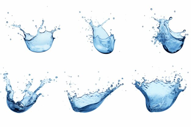 set of water splash isolated on