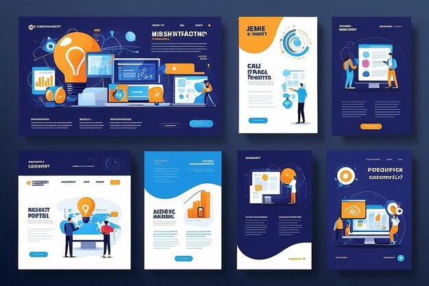 Set of web design page templates for design advertising