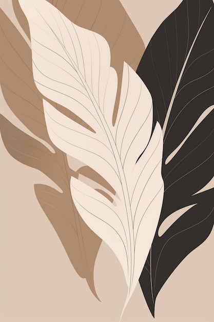 A set of white feathers on a brown background.