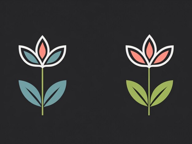 Photo set of white flowers and leafs vector illustration