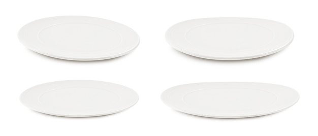 Set of white plate on white