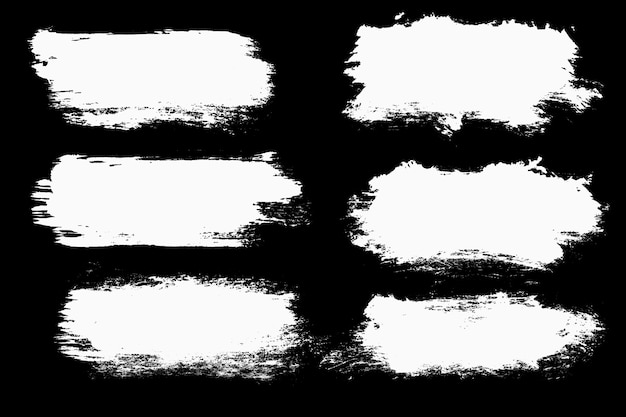 Photo a set of white strokes isolated on a black background. high quality photo