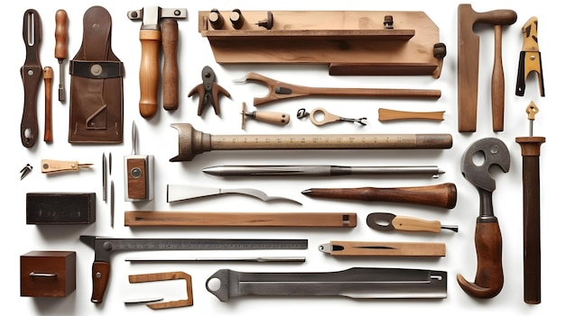 Set of woodworking service tools generative ai