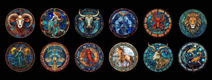 Photo set of zodiac signs