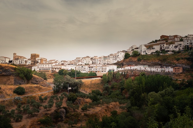 Setenil de las Bodegas one of the famous white towns from Cadiz region at Andalucia, Spain. 