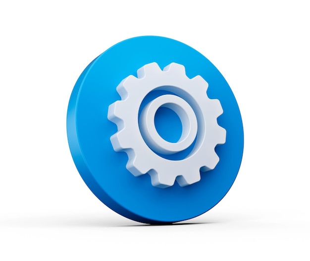 Settings icon with gears icon 3d illustration