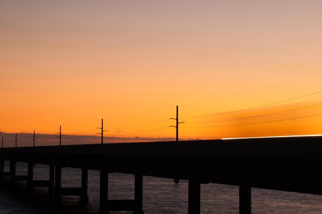 The Seven Mile Bridge is a famous bridge in the Florida Keys.