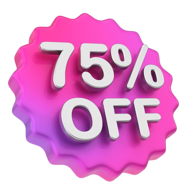 Seventy five percent off 75 off Sale badge