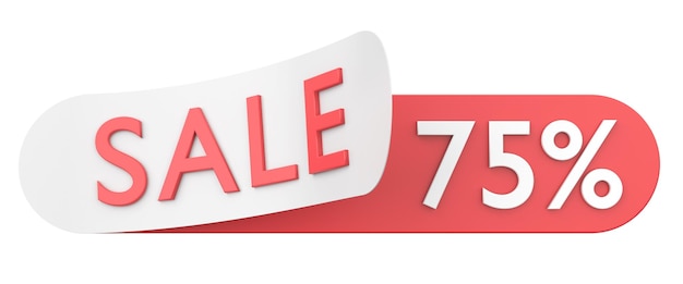 Photo seventy five percent sale 75 sale 3d illustration