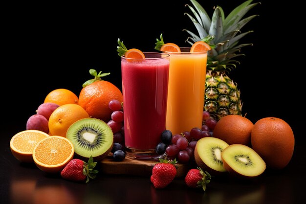 Several delicious fruit juices