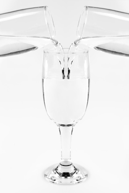 Several glasses on a white background