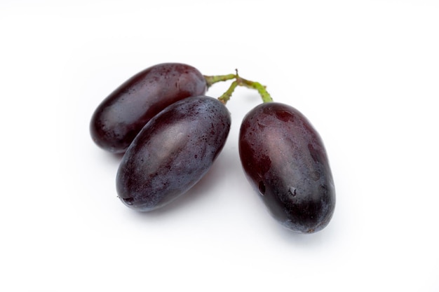 Several grapes isolated on white background