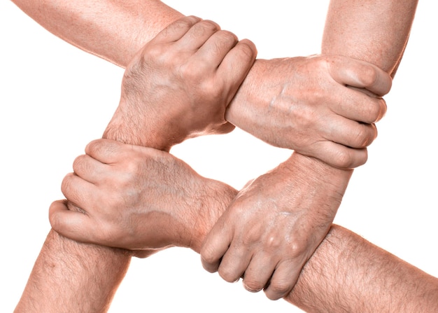 Several hands holding each other teamwork