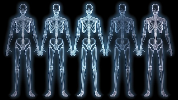 Photo several humans seen with xrays