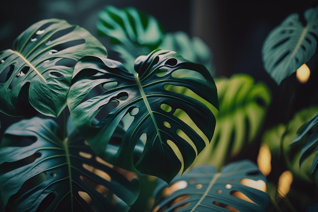 Foto diverse foglie di monstera