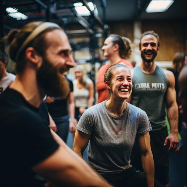 Several people working out in a gym