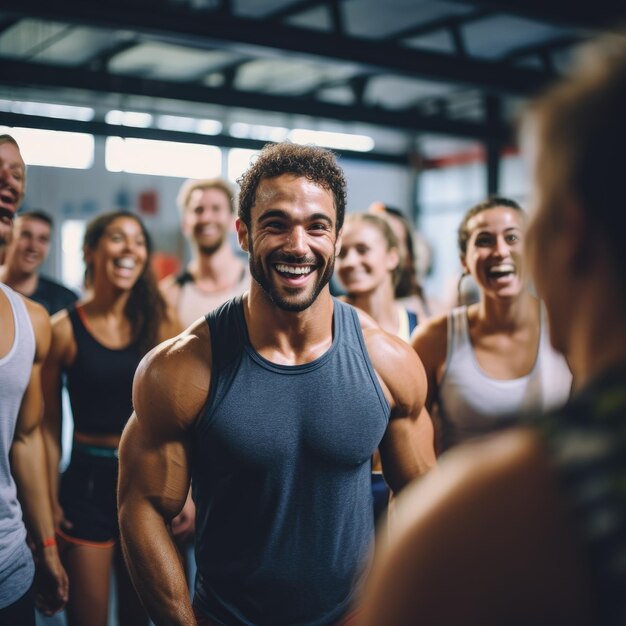 Foto diverse persone che si allenano in una palestra