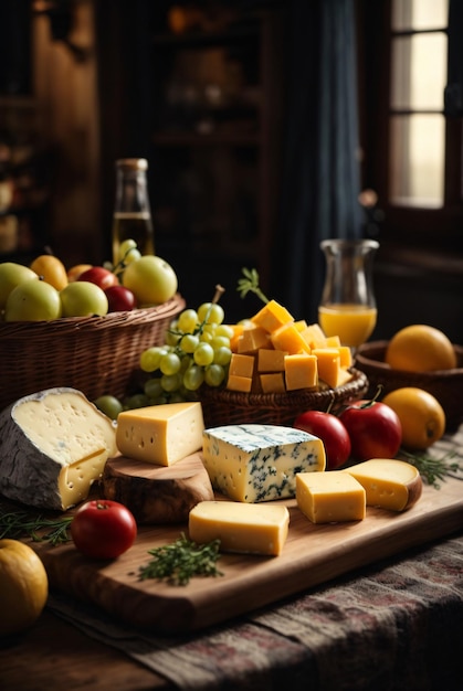 写真 スイスのミディアムハード チーズ