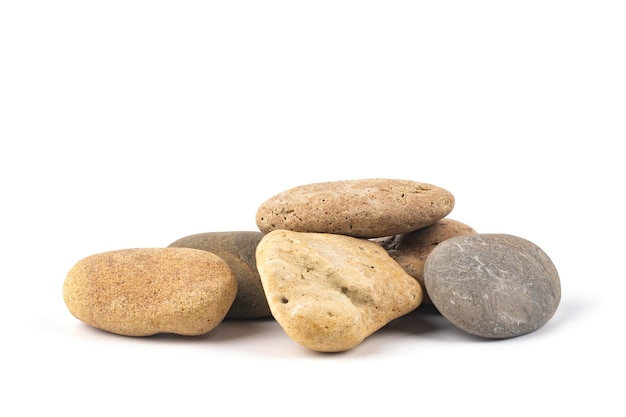 Several stones isolated on a white background
