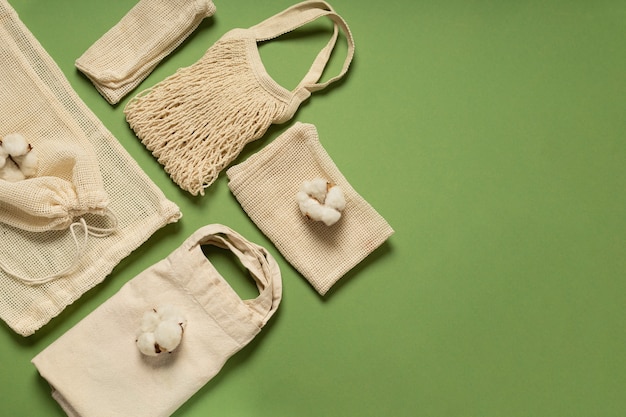 Photo several types of eco-friendly bags