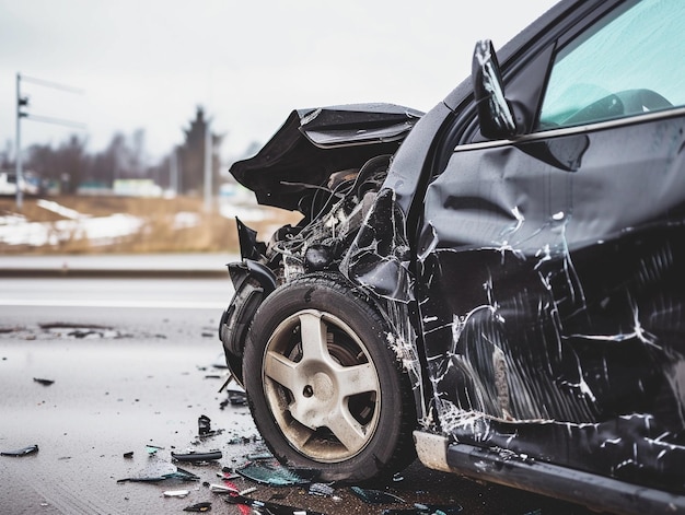 Foto gravi danni causati da un incidente stradale