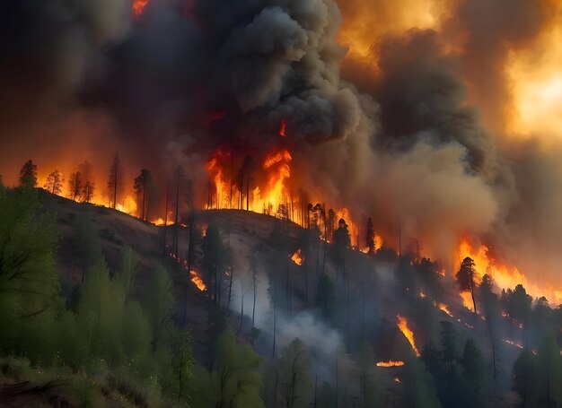 severe forest fire