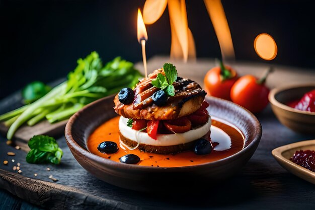 写真 味の芸術を切り裂く すべての角度から食べ物を探求する aiが作成した最高の写真