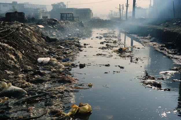 写真 排水廃水汚染生成的ai