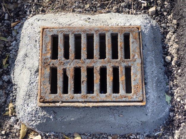 Sewer grate Livnivka in the city Unfinished work Street renovation