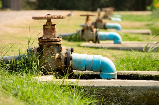 Sewer pipes in outdoor parks.