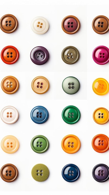 사진 바느질 버튼 컬렉션 다양한 바느질 버튼과 나선 고립된 다양한 바느질 컬렉션