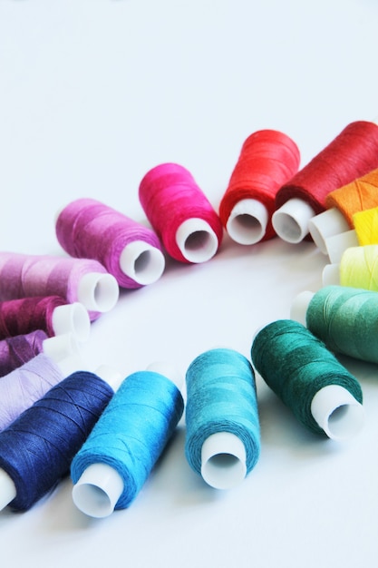 Sewing colored threads