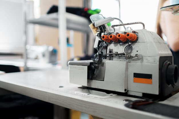 Sewing department of a textile factory interior