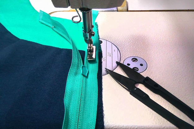 Sewing equipment zipper sewing operation