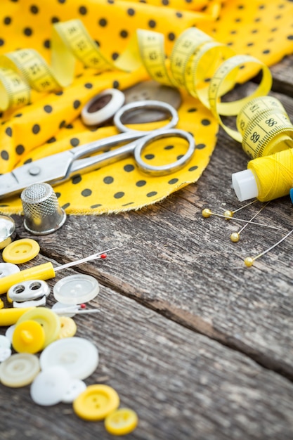 Sewing on old wooden boards