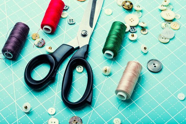 Sewing supplies.Sewing kit, many thread,bobbin and buttons