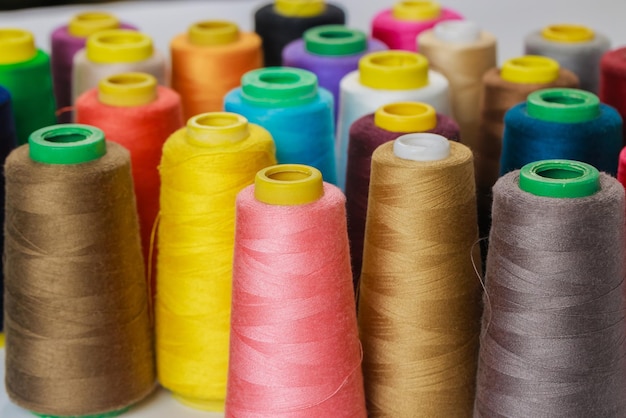 Sewing thread spools in different colors